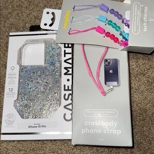 Case Mate - iPhone 15 Pro - Crossbody Phone Strap - Tech Charms 3 Pack